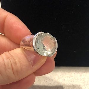 Green Amethyst Sterling Silver Ring